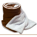 Oversize Micro Mink Sherpa Blanket--60"x72" (Embroidered)--Caramel ***FREE RUSH***